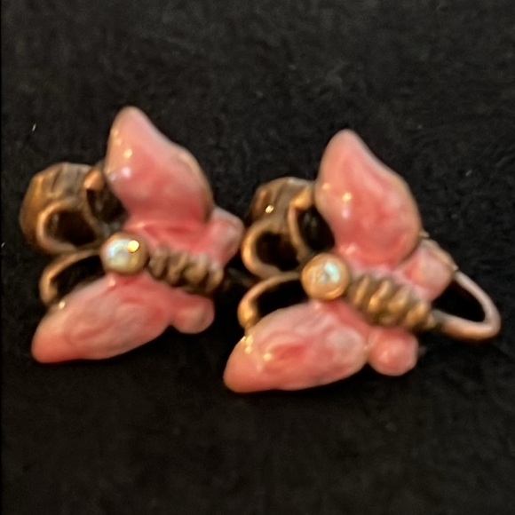 Lot designer Vintage clip on earrings Bergere Trifari W Germany unmarked - Picture 6 of 13